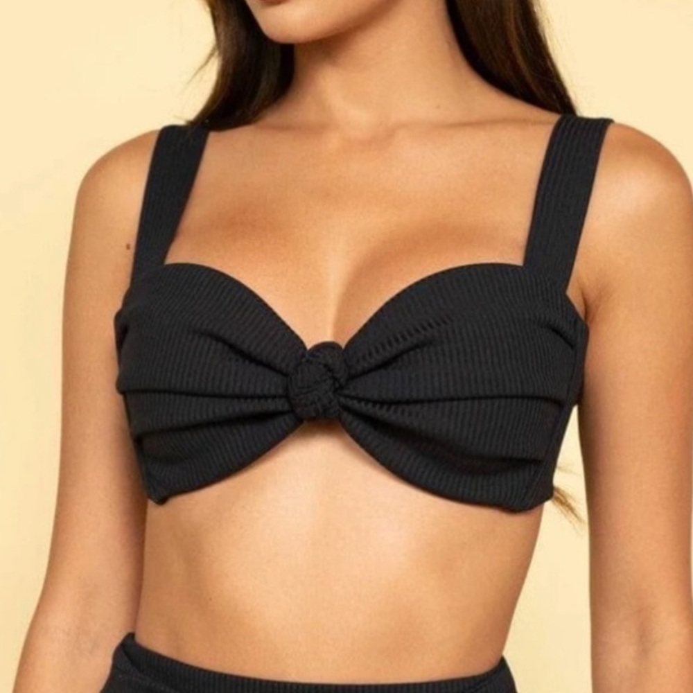 Montce Black Rib Hayden Bikini Top